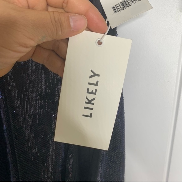 Likely Revolve black sequin halter Carrie formal gown size 14 prom wedding guest - Picture 7 of 10